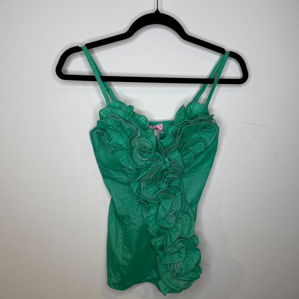 Green Ruffled Top - Picture 3 of 5